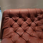 Artistic Sculptural Drapery Design Sofa with Handcrafted Diamond Tufting & Premium Top-Grain Leather